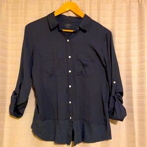 Loft slate blue blouse
